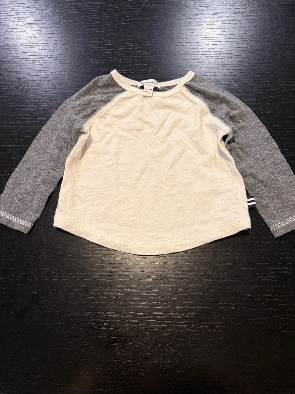 Splendid white Body with Gray Raglan Long-Sleeve Tee